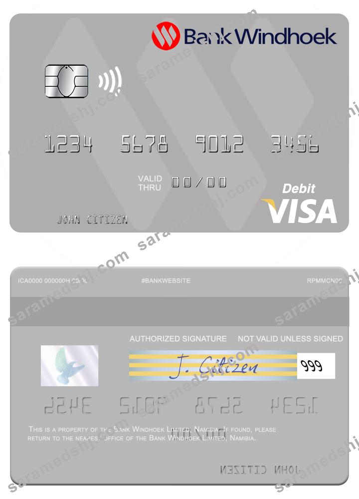 Namibia Bank Windhoek Limited visa debit card